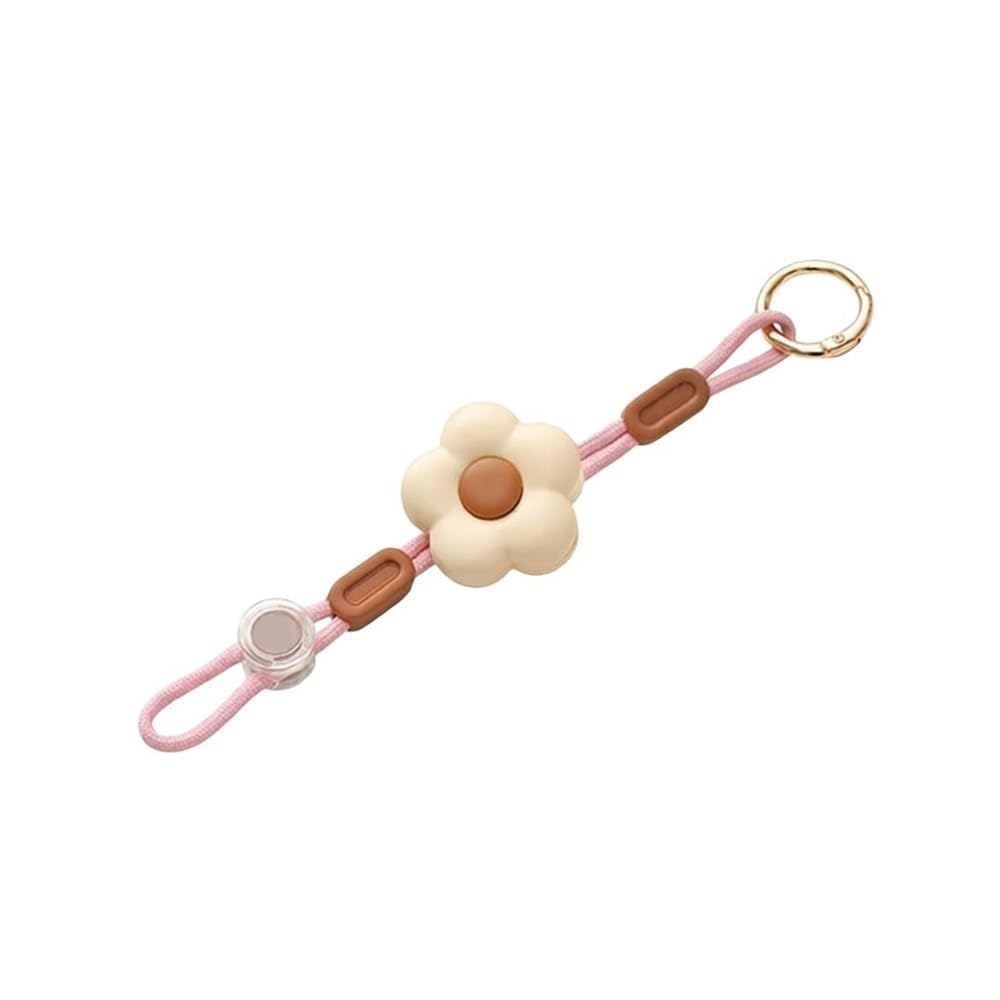 2Pcs Adjustable Flower Hat Clips with Rope Lock, Portable Stylish Fastener Clips for Travel & Outdoor Activities(Beige)
