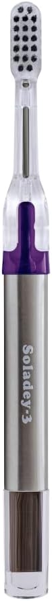 Soladey3 Ionic Toothbrush, Solar Panels and TiO2 Semiconductor, 3 Row Honeycomb Bristle Purple, You can Brush without Toothpaste