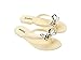 Melissa Harmonic Eclipse Womens Fashion Sandals - Dressy Flip Flops with Metallic Bow - Lightweight PVC, Flexible Design - Summer Sandals for Women, Flat & Flexible, Beige, 6
