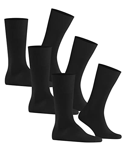 FALKE Herren Socken Airport Multipack M So Wolle Baumwolle einfarbig 3 Paar, Schwarz Black 3000, 43-44