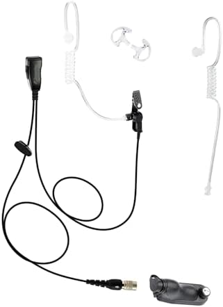 Replacement For Motorola APX 4000 FBI Earpiece With Push To Talk (PTT) Microphone - Acoustic Earphone Compatible With Motorola APX 4000 Radio - Headset For Security And Surveillance