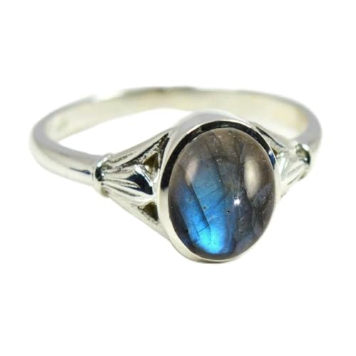 Bague de fiançailles indienne en pierres précieuses naturelles et fait main