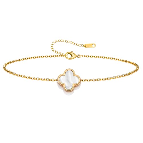 Clover Bracelets for Women | Designer Gold Four Leaf Bracelets | Lovely Jewelry Gift - Main Image