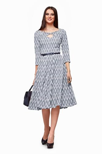 Image of Cotton Pochampally ikat unstitched blouse, Kurthi, long frock fabric material for women (1 meter, 2 meters & 3 meters)