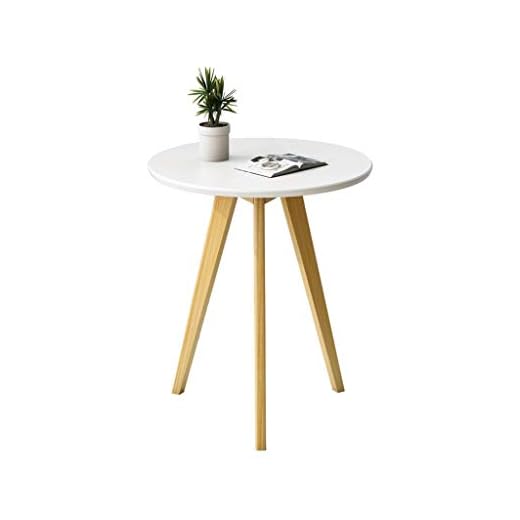 Lägenhet litet matbord, vit Wooden litet runt bord Sovrum Balkong Soffbord Soffa Side Table Storlek: 40 * 47CM (Color : White, Size : 40 * 47CM)