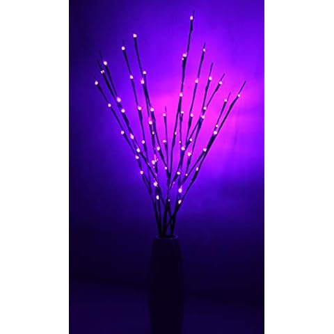 Fantes 3 Pack 76cm LED Branch Twig Light Tree Light Flexible Branch Decoration Light for Indoor Home Shop Windows Vase Table Living Room, 4 Colors available (Pruple, 3) Cover