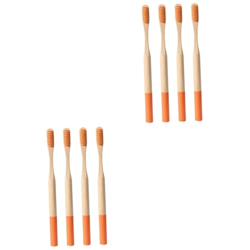 VALICLUD 2 Sätze Umweltfreundliche Bambus Zahnbürste Orangenzahnbürste Für Erwachsene Empfindlich Tragbare Faltbare Ultra Weich Öko Hölzern 4 Stück * 2