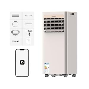 DREAME P-Wind10 7000 BTU Tragbare Klimaanlage, 3-in-1: Kühler & Entfeuchter & Ventilator. 3D Airflow, App- & Fernsteuerung, Schlafmodus, Selbstverdunstung, einfache Einrichtung
