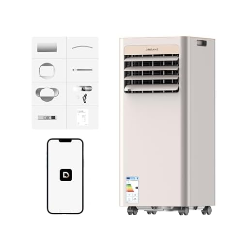 DREAME P-Wind10 9000 BTU Tragbare Klimaanlage, 3-in-1: Kühler & Entfeuchter & Ventilator. 3D Airflow, App- & Fernsteuerung, Schlafmodus, Selbstverdunstung, einfache Einrichtung