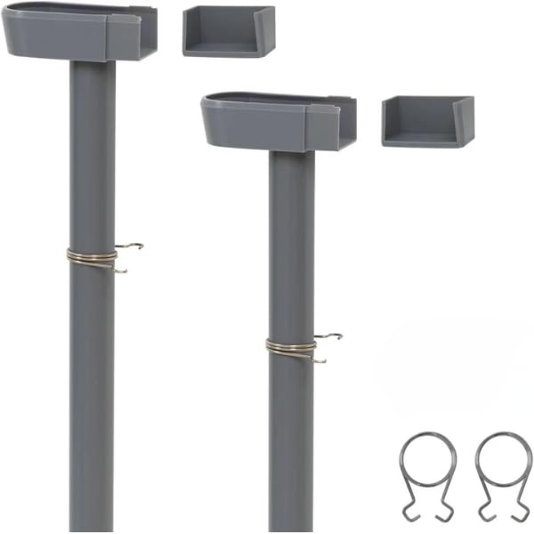 Garden Mile 2 Pack Greenhouse Guttering Downpipe Rainwater Conversion Kit – 35mm Universal Gutter Fit with 65cm PVC Downpipes & Fixing Clips – Water Butt Rainwater Diverter for Greenhouses
