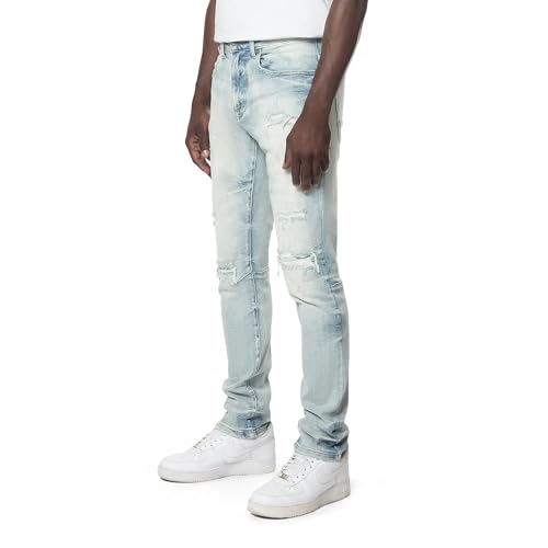 Smoke Rise Men Wave Effect Jeans S24 Slim (Pier Blue)2