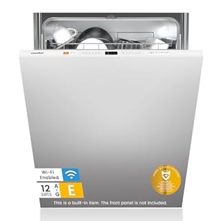 COMFEE' KWH-BD1215P-W Fully Integrated Dishwasher with 12 Place Settings, Cloud Wash, Extra Drying, Built-in Dishwasher with Delay Start, Quick Wash - White
