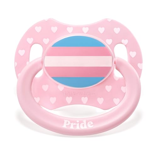 LittleForBig Bigshield Generation-II Adult Sized Printed Pacifier Trans Pride Pattern Pink