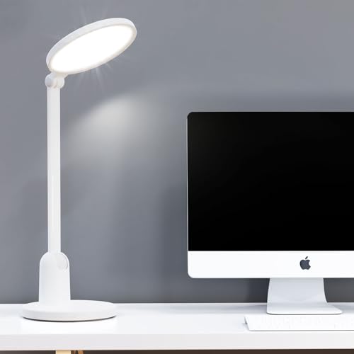 Desk Lamps for Home Office with Stable Base, 1000LM Ultra Bright Eye-Caring Desk Light, 3000K-6000K Dimmable Table Lamp with Stepless Dimming & Timing Function for Work, Reading, Bedroom, Bedside
