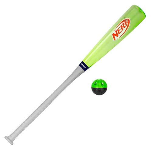 NERF Vortex Plastic Baseball Bat + Ball Set - Kids Plastic Bat + NERF Ultra Curve Baseball Set - 30