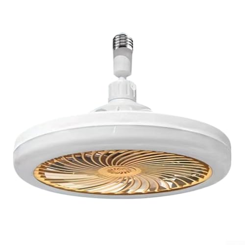 Ventiladores de techo con control remoto de luces, convenientemente controlado, E27, tamaño mini, luz LED anillada, ventilador de techo para dormitorios y áreas de estar compactas (B)