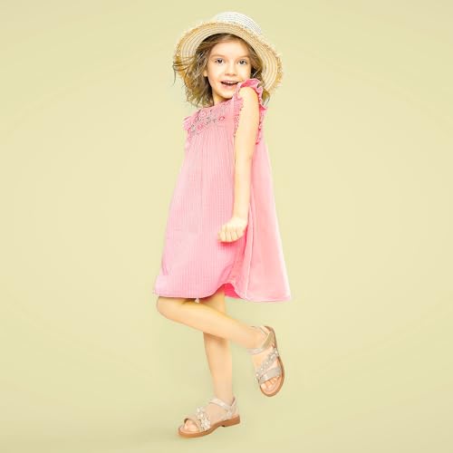 Image of PANDANINJIA Girls Sandals Open Toe Summer Flats Dress Shoes