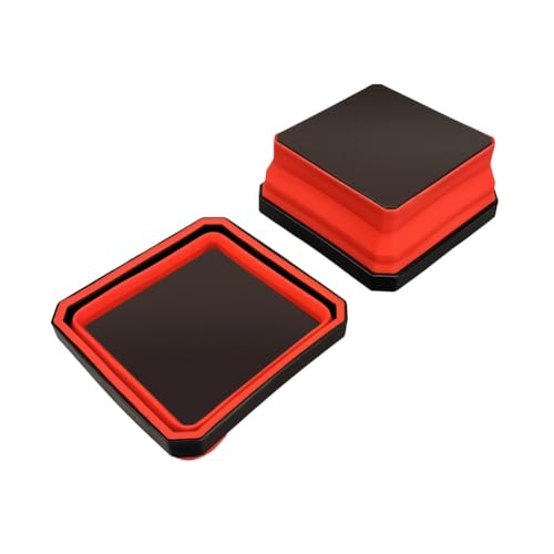 LIANFOND Juego de bandejas plegables de silicona con imanes fuertes para cajas de herramientas, 115 x 115 x 20 mm, expandible a 50 mm, 2 unidades, azul, verde y rojo