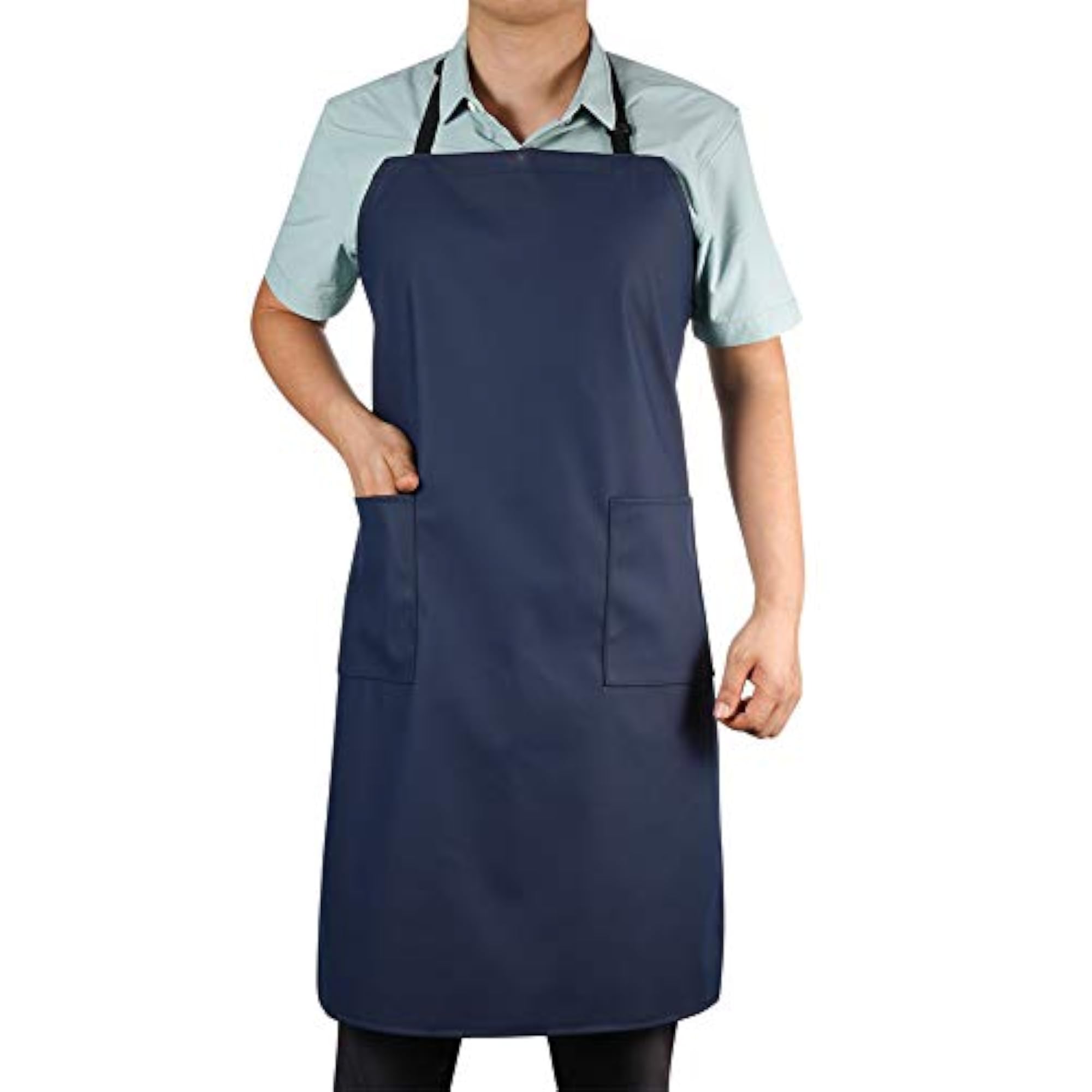 Waterproof Rubber Vinyl Apron with 2 Pockets, Practical Kitchen Wear