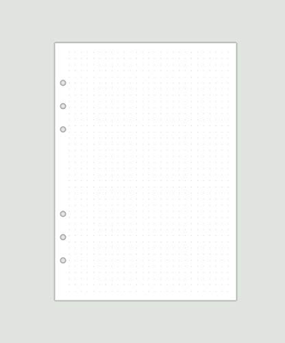 Image of A5 Dot Grid Paper, Extra Thick, 6-Hole Punched, 200 Sheets (400 Pages), 120 GSM