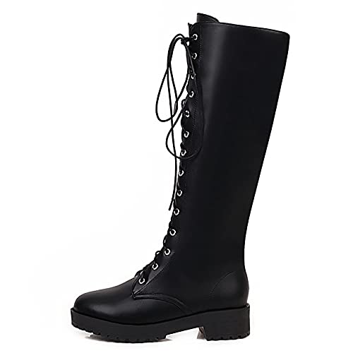 ErikenUrben Donna Stivali Alto Stringate Combat