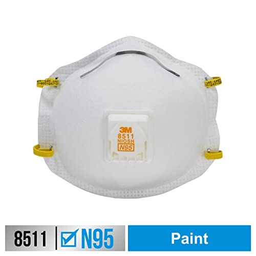 3M Respirator, N95, Cool Flow Valve, Paint Sanding, Filter Media, Stretchable, Exhalation Valve Helps Direct Exhaled Air Downward Allows For Easy Breathing, 2-Pack #TOP1