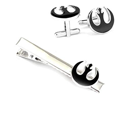 Joyplancraft Star Wars Tie Clip Rebel Alliance Logo Tie Clip Alliance Starbird Tie Clip and Cufflinks Men's Gift (One Set of Tie Clips and Cufflinks)