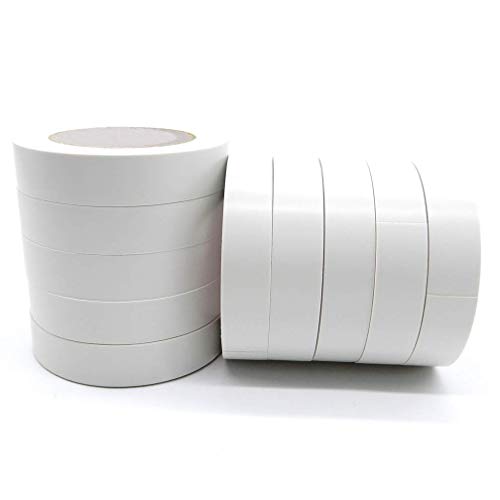 Image of Maveek 10 Rolls White PVC Electrical Insulation Tapes, Flame Retardant Waterproof Tape Vinyl Insulating Backing, 15mmx15m(0.6 inch x 49.2ft)