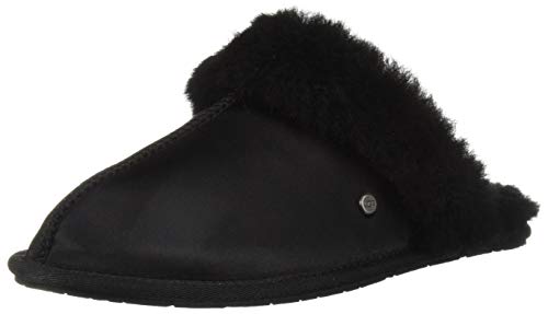 UGG Women's W Scuffette II Satin Slipper, Black, 5 M US