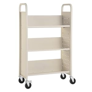 Vevor HXTC-V Bibliothekswagen 3 Regale Beige