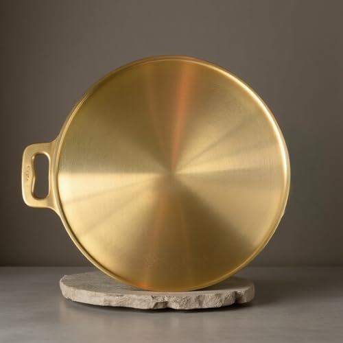 Image of Pure Bronze Tawa 11 Inch | Traditional Kansa Cooking Tawa | Healthy Cookware for Dosa, Roti & Chapati | Handcrafted Indian Kitchen Utensil