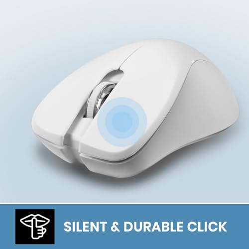 Image of Perixx PERIMICE-621W Wireless Mouse - Silent Click with Ergo Design - Compatible for Desktop and Laptop PC - Wireless 2.4 GHz - White