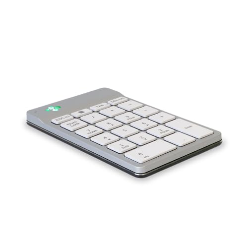 R-Go Number Pad Keyboard, Bluetooth Mini Numeric Keypad with LED Break Indicator, for Financial Accounting, Data Entry & Excel Spreadsheets, Rechargeble Wireless, White