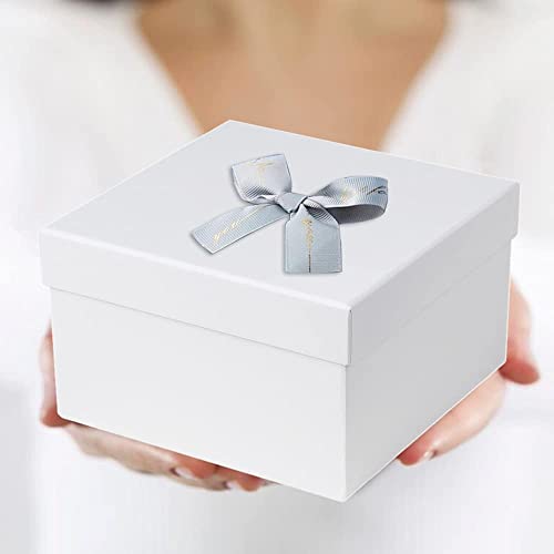 Square Gift Boxes With Lids Set Of 4 White Gift Box Assorted Sizes Nesting Gift Boxes For Presents Birthday Bridesmaid Wedding Valentines Christmas Party Favor Boxes #TOP2