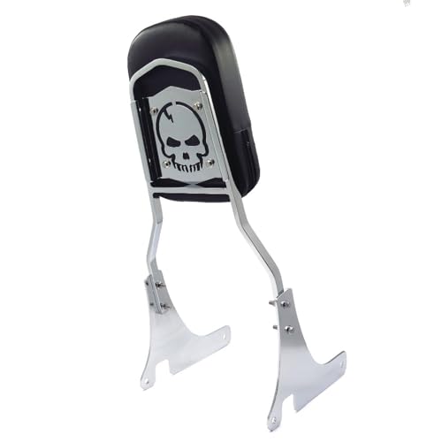Coussin dossier sissy bar moto vulcan 800 évite le mal de dos passager en cuir et chrome