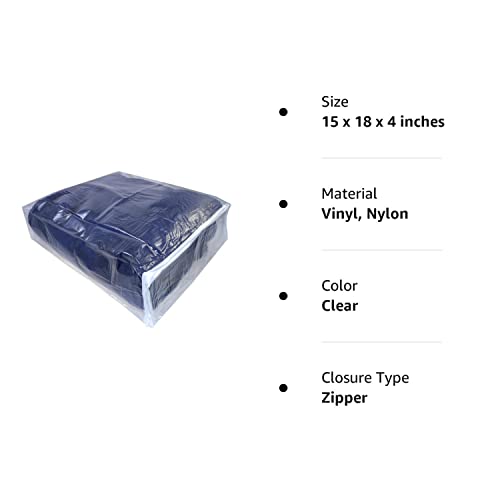 Clear Vinyl Zippered Storage Bags 15X18X4 Inch, Set Of 5, Ak Plastics By Antiquekitchen #TOP3