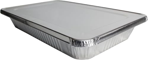 Aluminum Pans With Lids, Large Full Size 21x13x3 Disposable Foil Pans, Heavy Duty Roasting, Baking, Broiling, Catering & Chafing Pans (15, Full-Size w/Lids) - Image 3