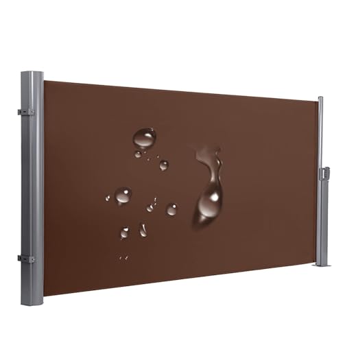 Toldo lateral retráctil para patio, impermeable y resistente a los rayos UV, altura ajustable, 47-67 pulgadas, longitud 79-236 pulgadas, perfecto para jardín, balcón y patio