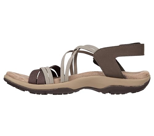 Skechers Women's Reggae Slim-Takes Two Sporty Sandal, Chocolate, 8 M