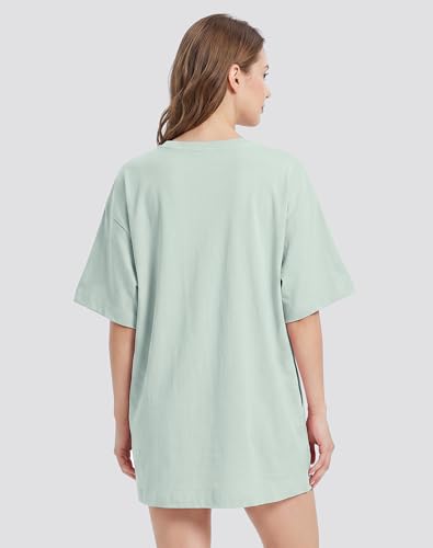 Image of VIUTIL Womens Oversized T Shirt Dress Short Sleeve Crewneck Cotton Mini Dress with Pockets 2026 Casual Summer Clothes