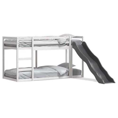 Hothingwell - Cama superpuesta con tobogán y escalera sin colchón (90 x 200 cm)