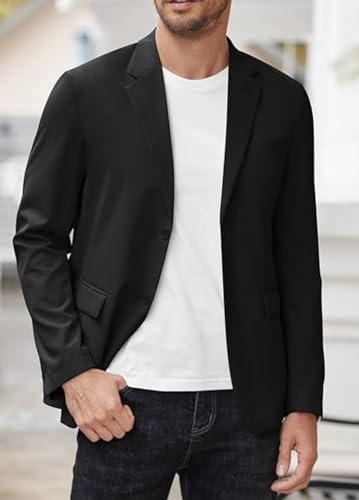 Men's Casual Blazer Jacket Two Button Sport Coat Lightweight Slim Fit Suit2