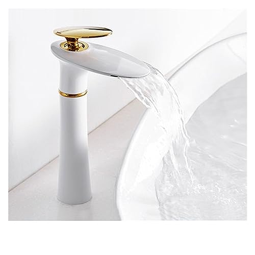 Robinet de lavabo cascade eau chaude et froide avec poignée unique