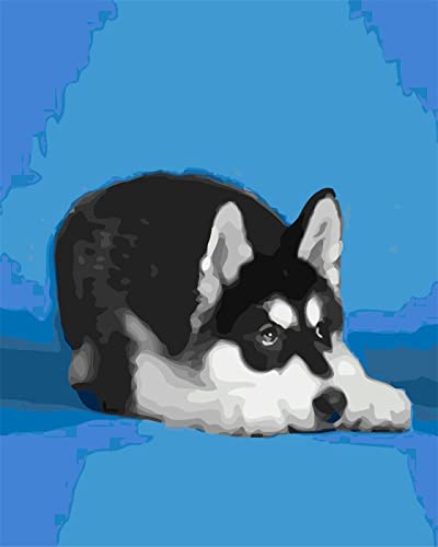 Peinture au diamant 5D chien effrayé broderie strass 30x40 cm
