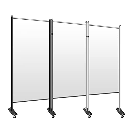 Room Divider, Folding Partition Privacy Screen, Office Partition - Room Divider Wall With Non-See-Through Fabric, Dividers For Bedroom, Restaurant, School, Church, 102"X71" (White) #TOP15