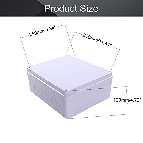 Fielect Abs Plastic Junction Box Dustproof Waterproof Ip65 Universal Electrical Project Enclosure Diy Diy Electronic Project Box Enclosure Case, 11.81" X 9.84" X 4.72" #TOP1