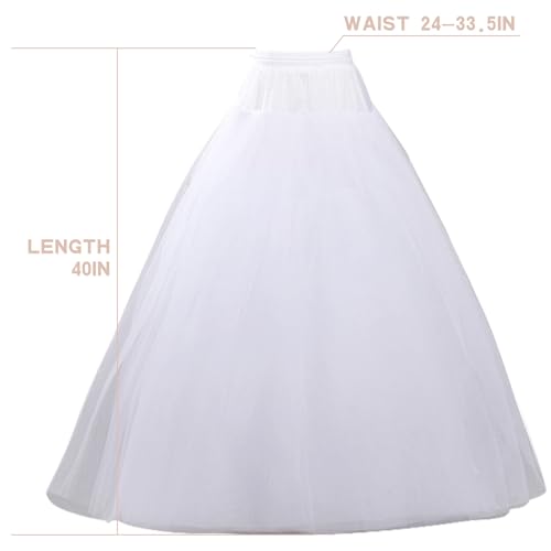 Hoopless Petticoat Crinoline A-line Women Ball Gown Dress Underskirt Half Slips3