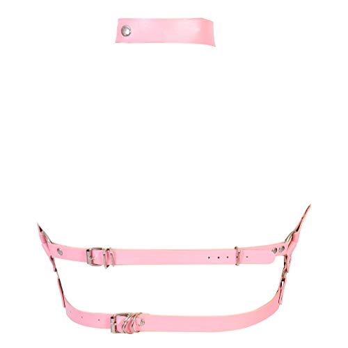 Women Leather Body Chest Harness Waist Harajuku Belt Bandeau Lingerie Halter Caged Bra Pu Punk Festival Rave Costume3