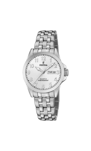Montre Femme Festina Argenté Quartz en Acier Inoxydable Étanche avec Calendrier