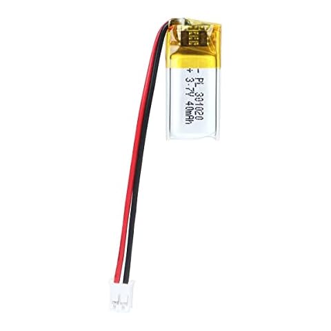 AKZYTUE 3.7V 40mAh 301020 Lipo battery Rechargeable Lithium Polymer ion Battery Pack with PH2.0mm JST Connector Cover
